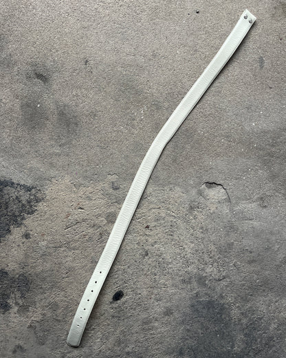 CHROME HEARTS WHITE LEATHER BELT STRAP