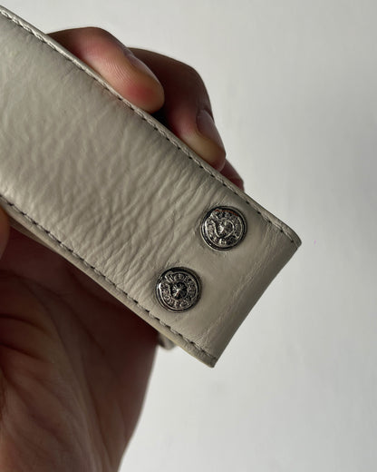CHROME HEARTS WHITE LEATHER BELT STRAP