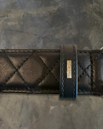 CHANEL BLACK QUILTED CC BELT