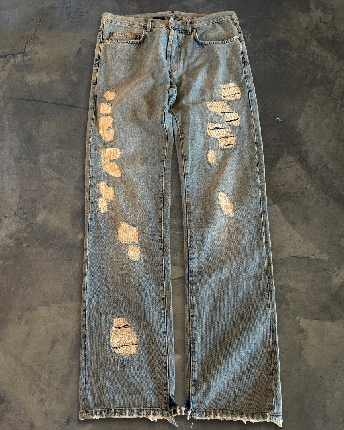 DIOR HOMME SS2006 CRASH DENIM JEANS