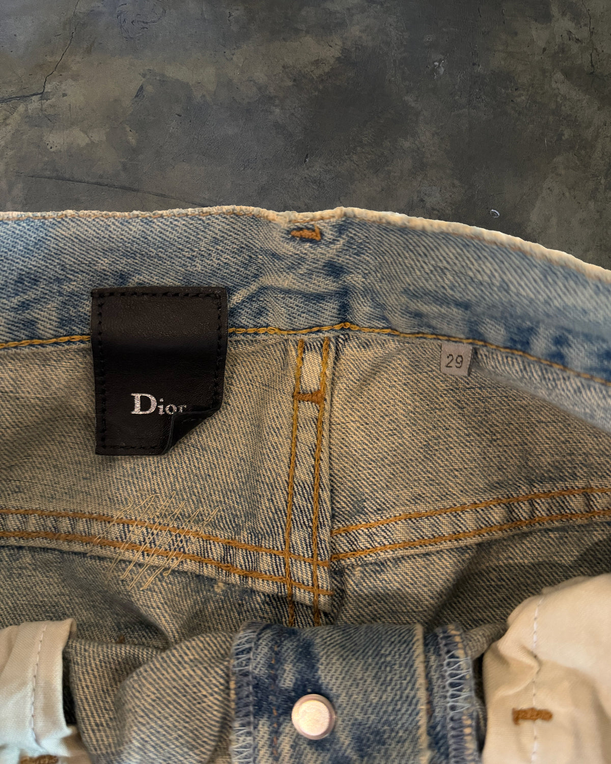 DIOR HOMME SS2006 CRASH DENIM JEANS