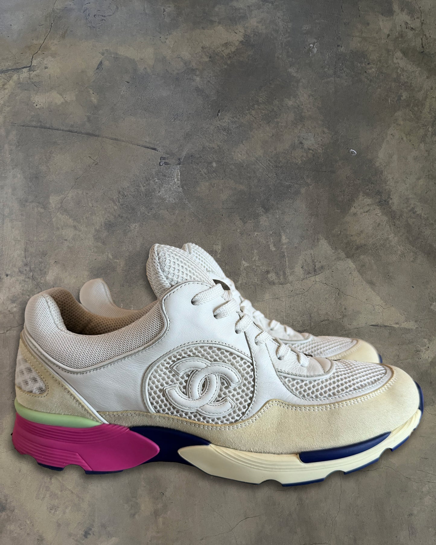 CHANEL MULTICOLOUR CC LOGO SNEAKERS