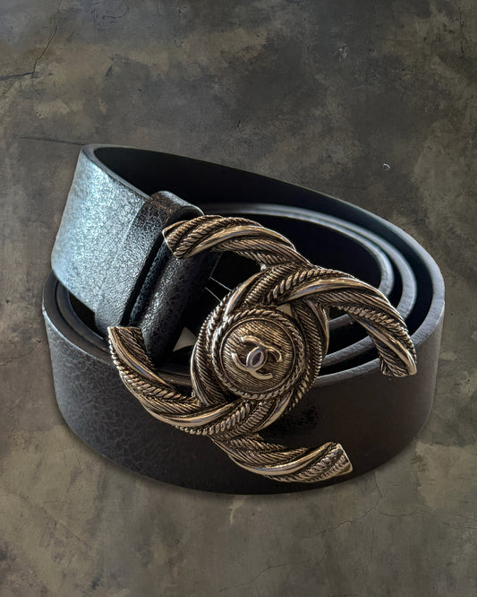 CHANEL SILVER ROPE LOGO CC BELT