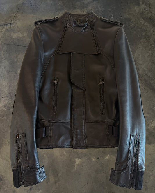DIOR HOMME AW2007 'NAVIGATE' RUNWAY LEATHER BEETLE AVIATOR JACKET