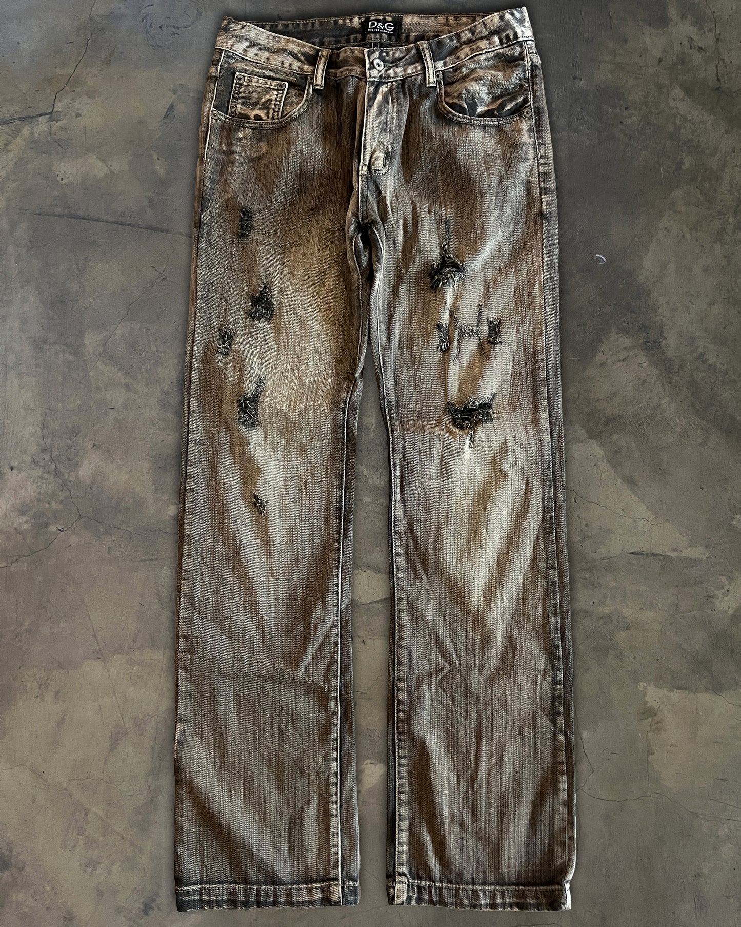 DOLCE GABBANA DISTRESSED WASHED DENIM