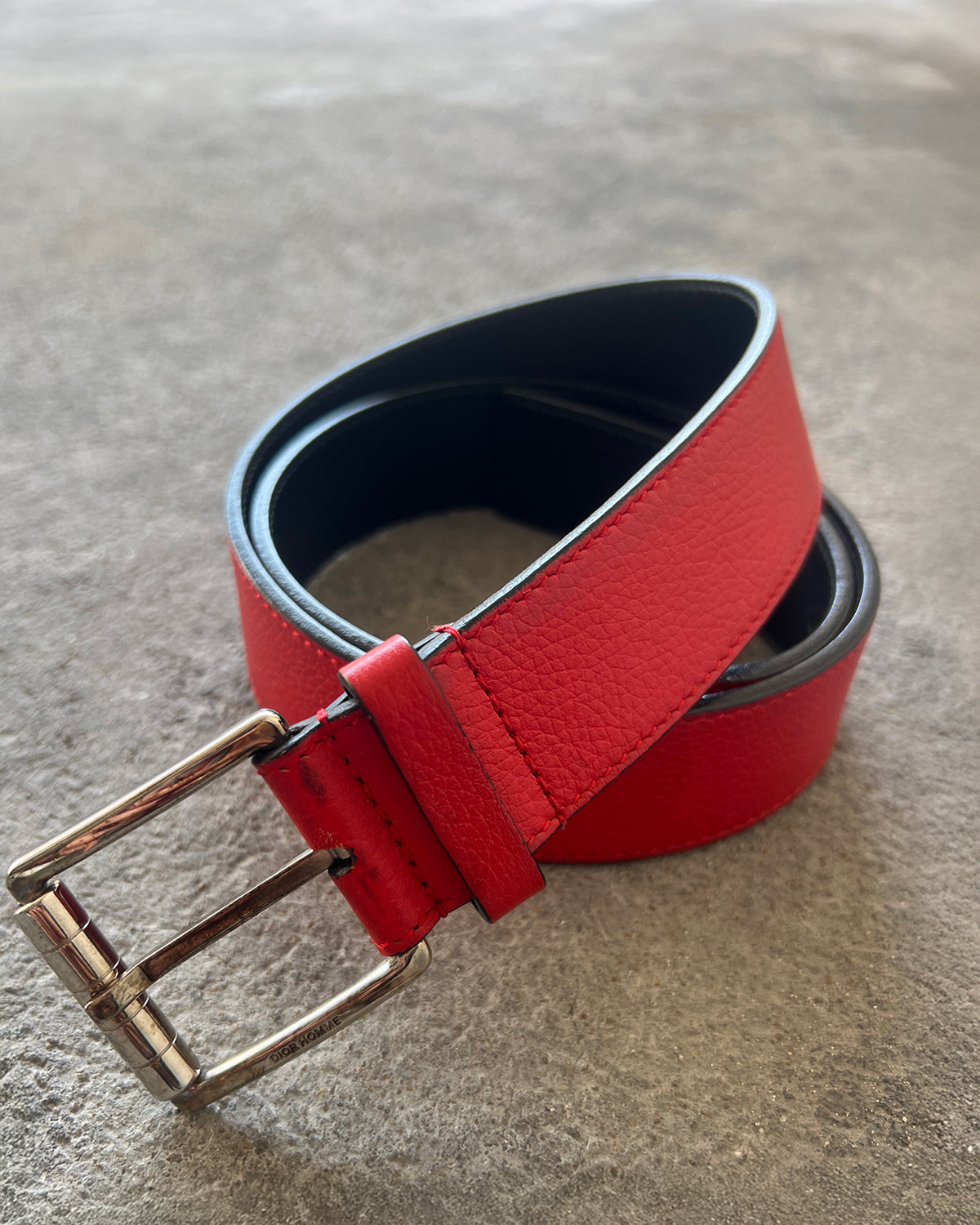 DIOR HOMME AW2013 'UNTIL IT BECAME' RED LEATHER BELT
