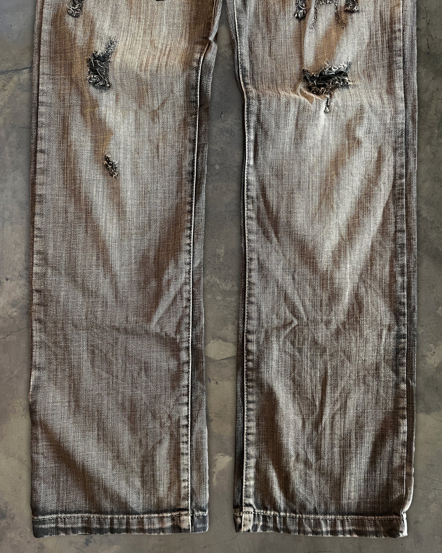 DOLCE GABBANA DISTRESSED WASHED DENIM