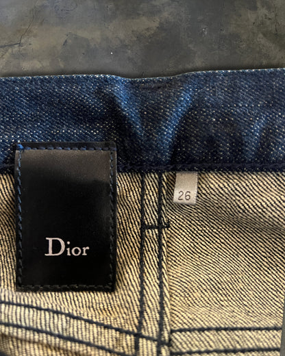 DIOR HOMME AW2008 'LUMIERE DU NORD' WAXED BLEU MARINE DENIM
