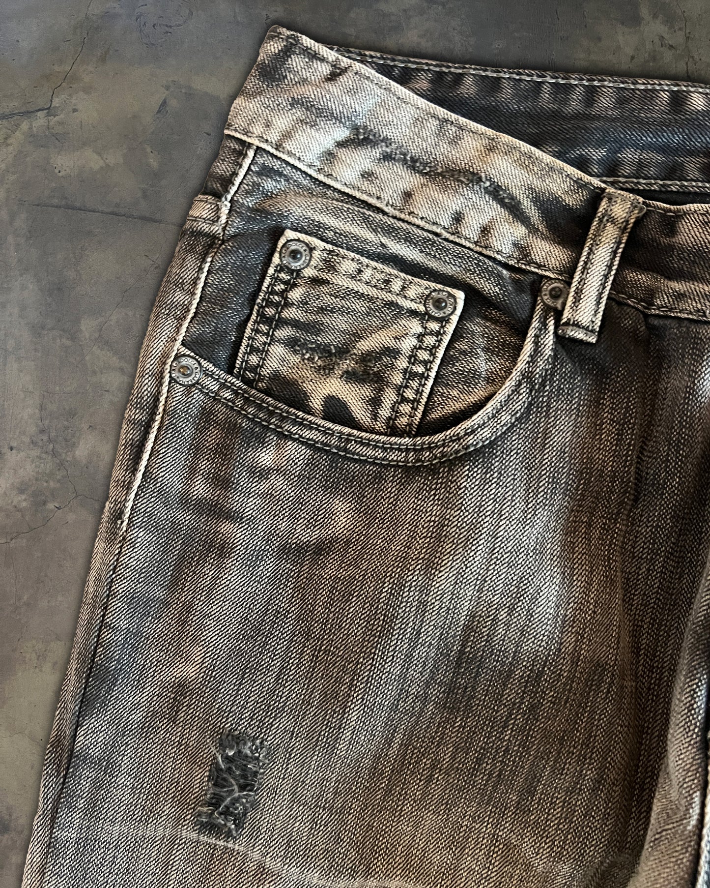 DOLCE GABBANA DISTRESSED WASHED DENIM