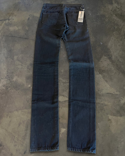 DIOR HOMME AW2008 'LUMIERE DU NORD' WAXED BLEU MARINE DENIM