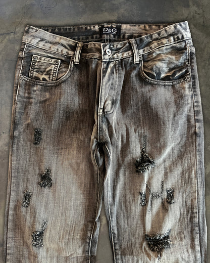 DOLCE GABBANA DISTRESSED WASHED DENIM