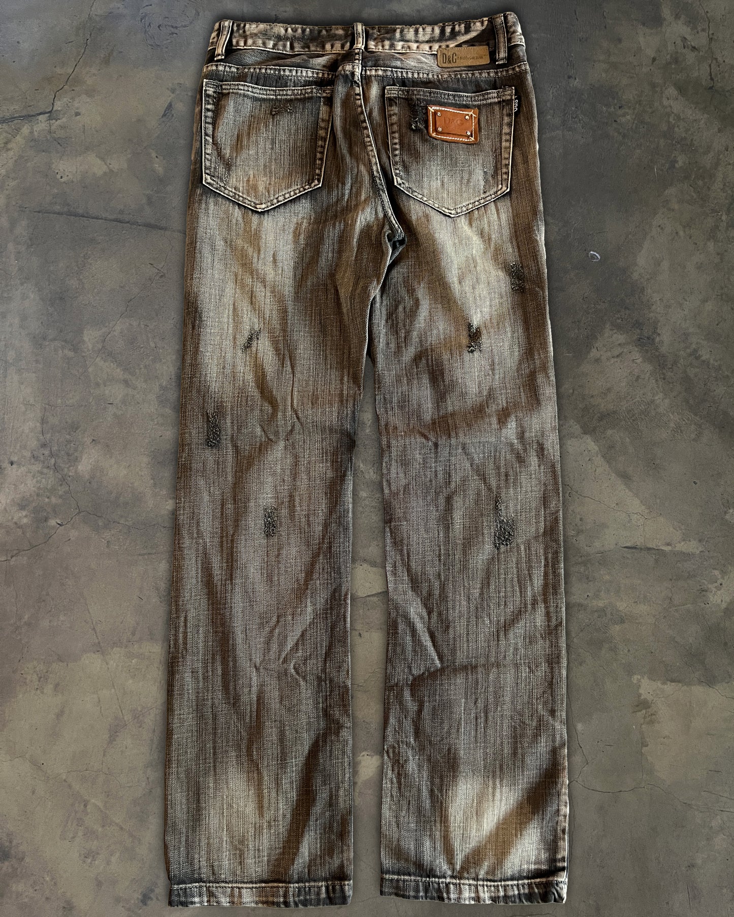 DOLCE GABBANA DISTRESSED WASHED DENIM