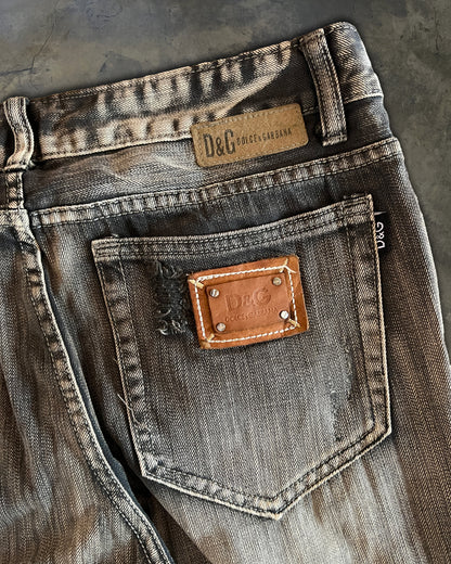 DOLCE GABBANA DISTRESSED WASHED DENIM