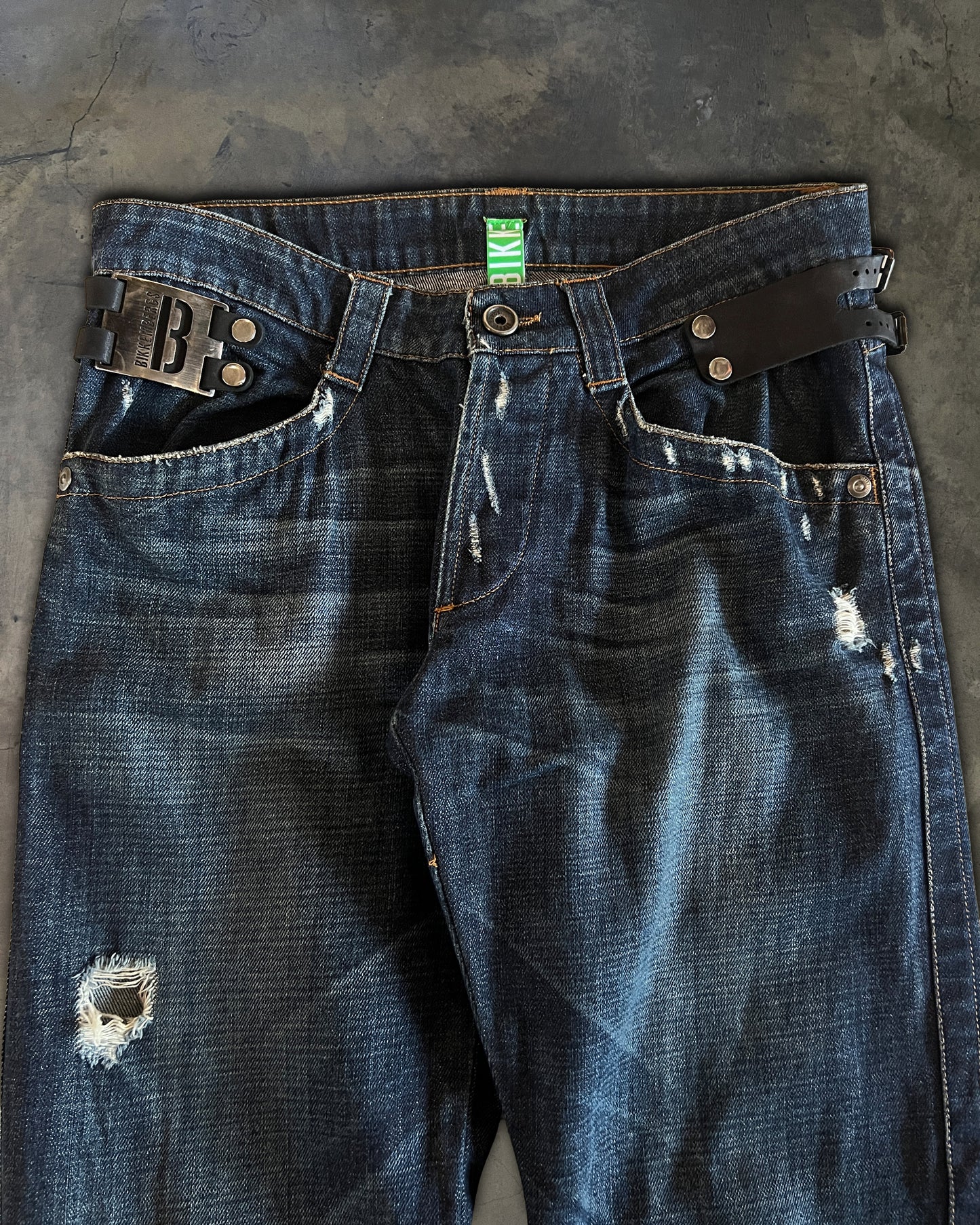 DIRK BIKKEMBERGS 90'S LEATHER SNAP DENIM