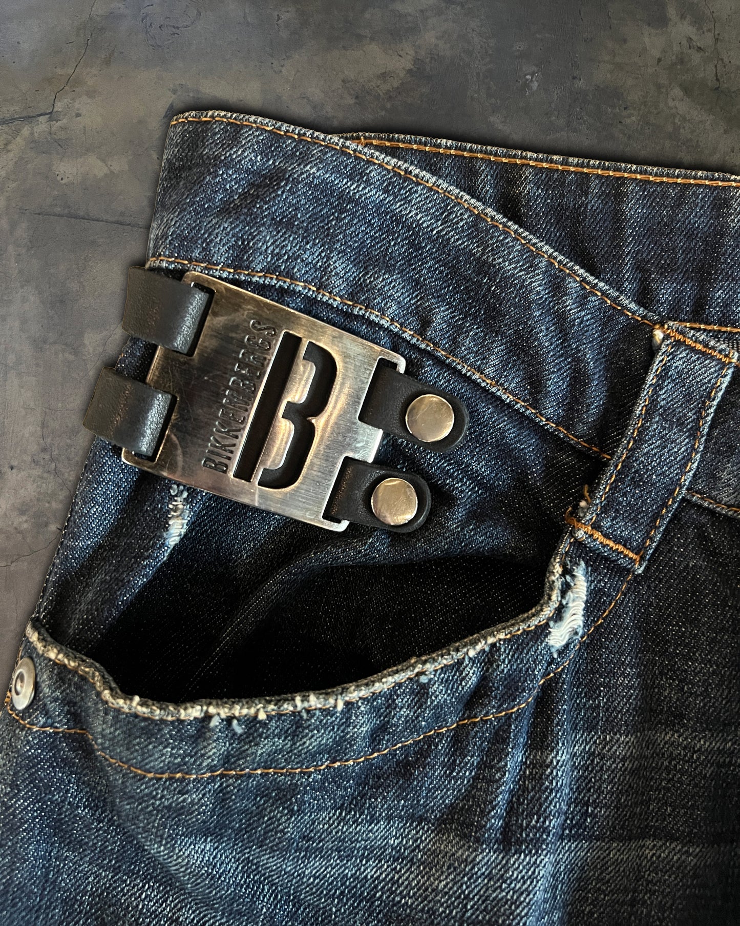 DIRK BIKKEMBERGS 90'S LEATHER SNAP DENIM