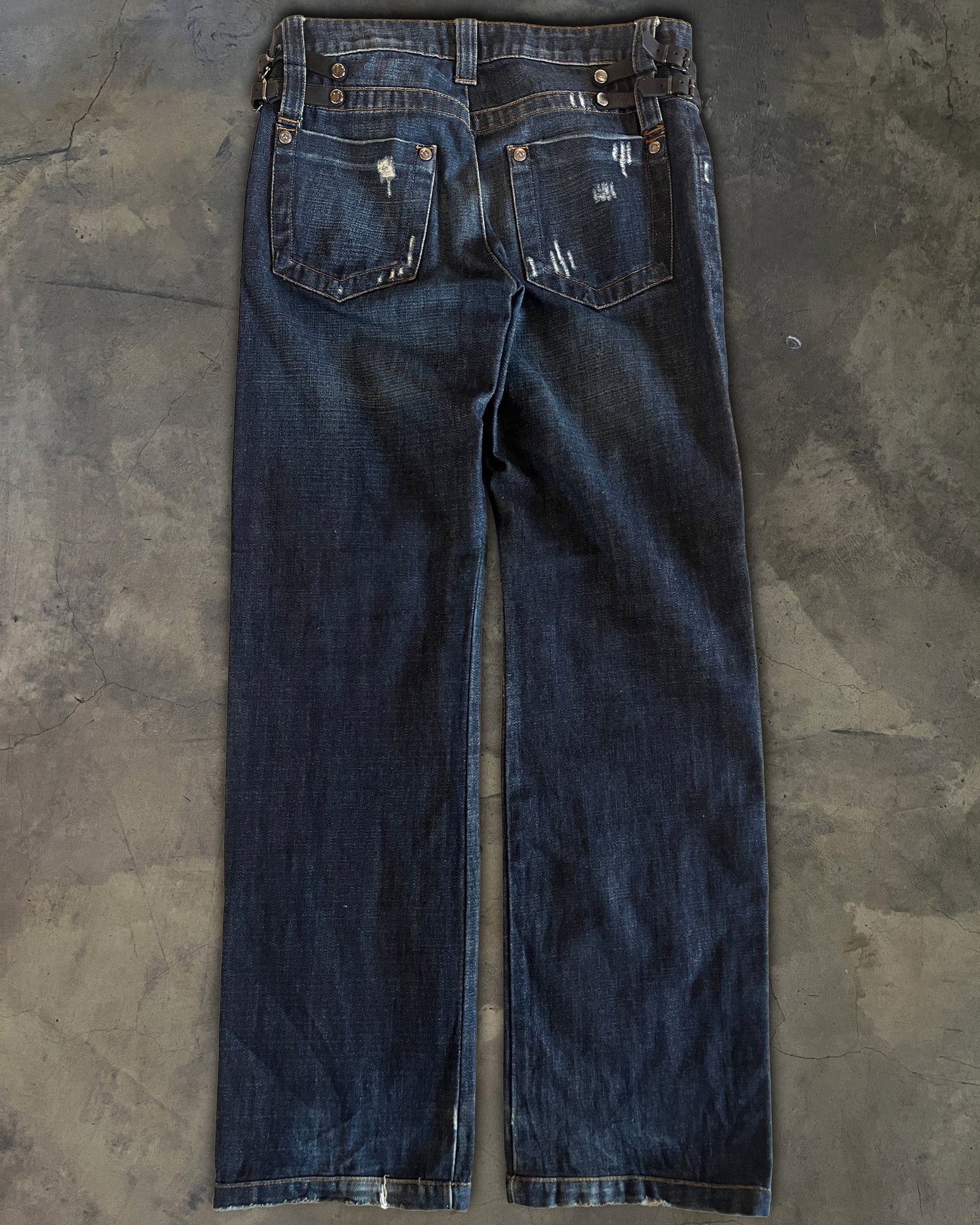 DIRK BIKKEMBERGS 90'S LEATHER SNAP DENIM