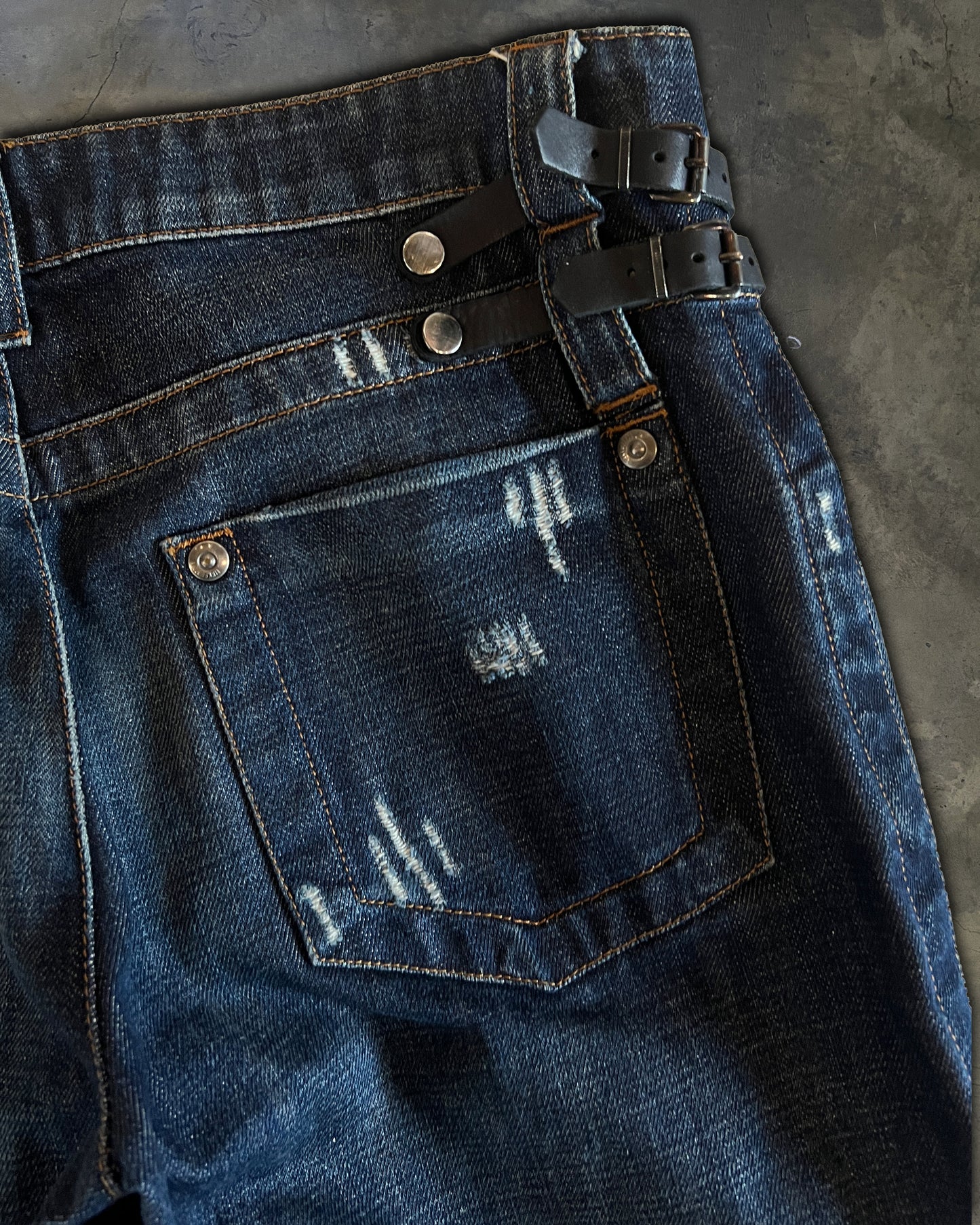 DIRK BIKKEMBERGS 90'S LEATHER SNAP DENIM