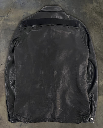 RICK OWENS SS24 "LIDO" LAMB LEATHER OVERSHIRT