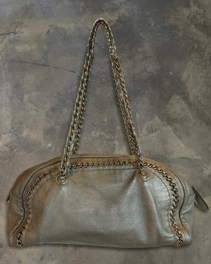 CHANEL 2006 CC LUX LIGNE METALLIC BOWLING BAG