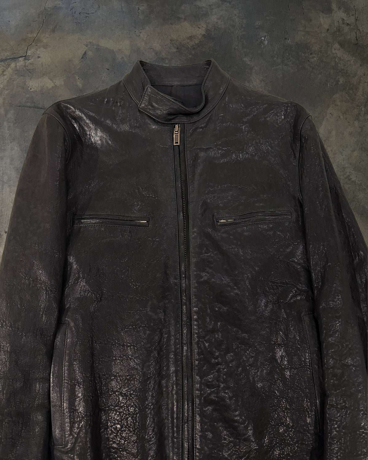 HAIDER ACKERMANN SS2015 DOUBLE LAYER LEATHER JACKET