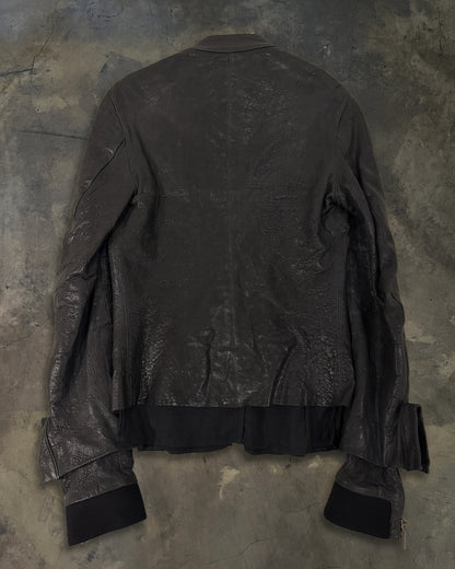 HAIDER ACKERMANN SS2015 DOUBLE LAYER LEATHER JACKET