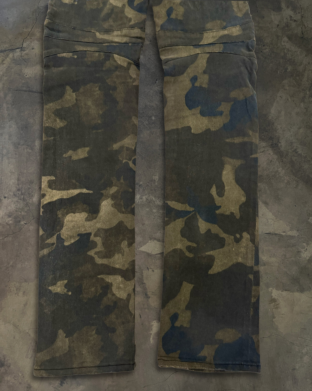 BALMAIN SS2010 CAMO BIKER DENIM