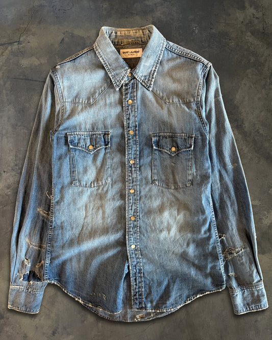 SAINT LAURENT SS2015 DENIM SHIRT
