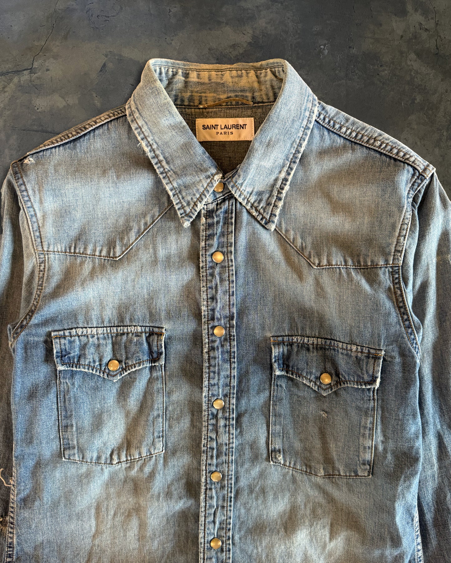 SAINT LAURENT SS2015 DENIM SHIRT