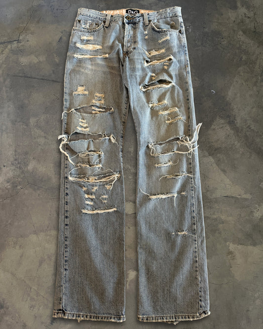 DOLCE GABANNA CRASH LIGHT WASH DENIM
