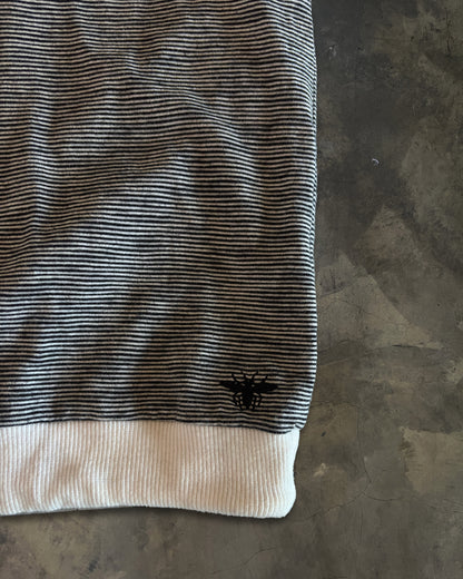 DIOR HOMME AW2005 STRIPED SLEEVELESS DETATCHABLE HOODIE