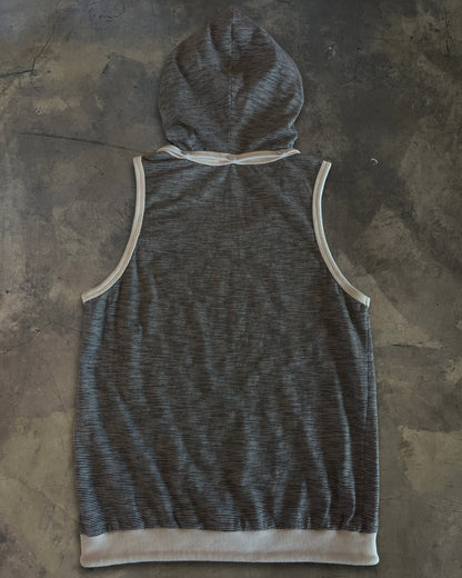 DIOR HOMME AW2005 STRIPED SLEEVELESS DETATCHABLE HOODIE