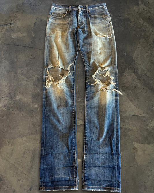 DIOR HOMME SS2008 UNDER MY CAR DISTRESSED DENIM