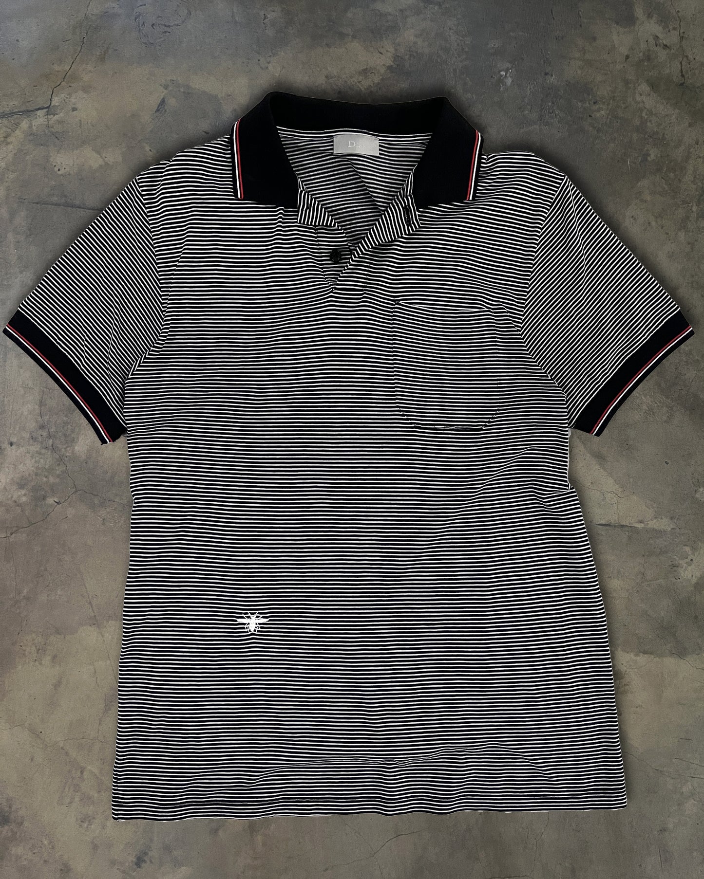 DIOR HOMME STRIPED BEE POLO SHIRT