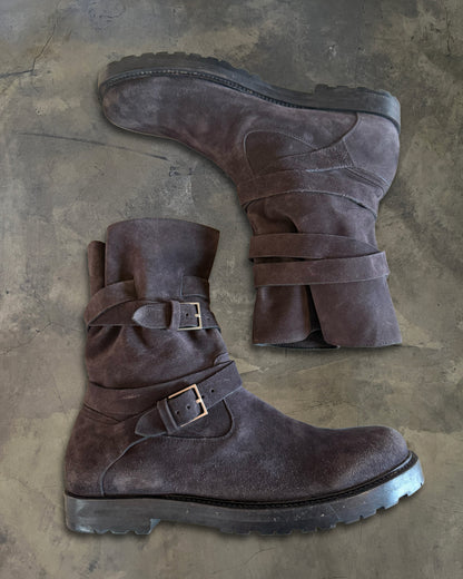 DIOR HOMME AW2011 SUEDE BUCKLED BOOTS