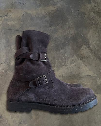 DIOR HOMME AW2011 SUEDE BUCKLED BOOTS