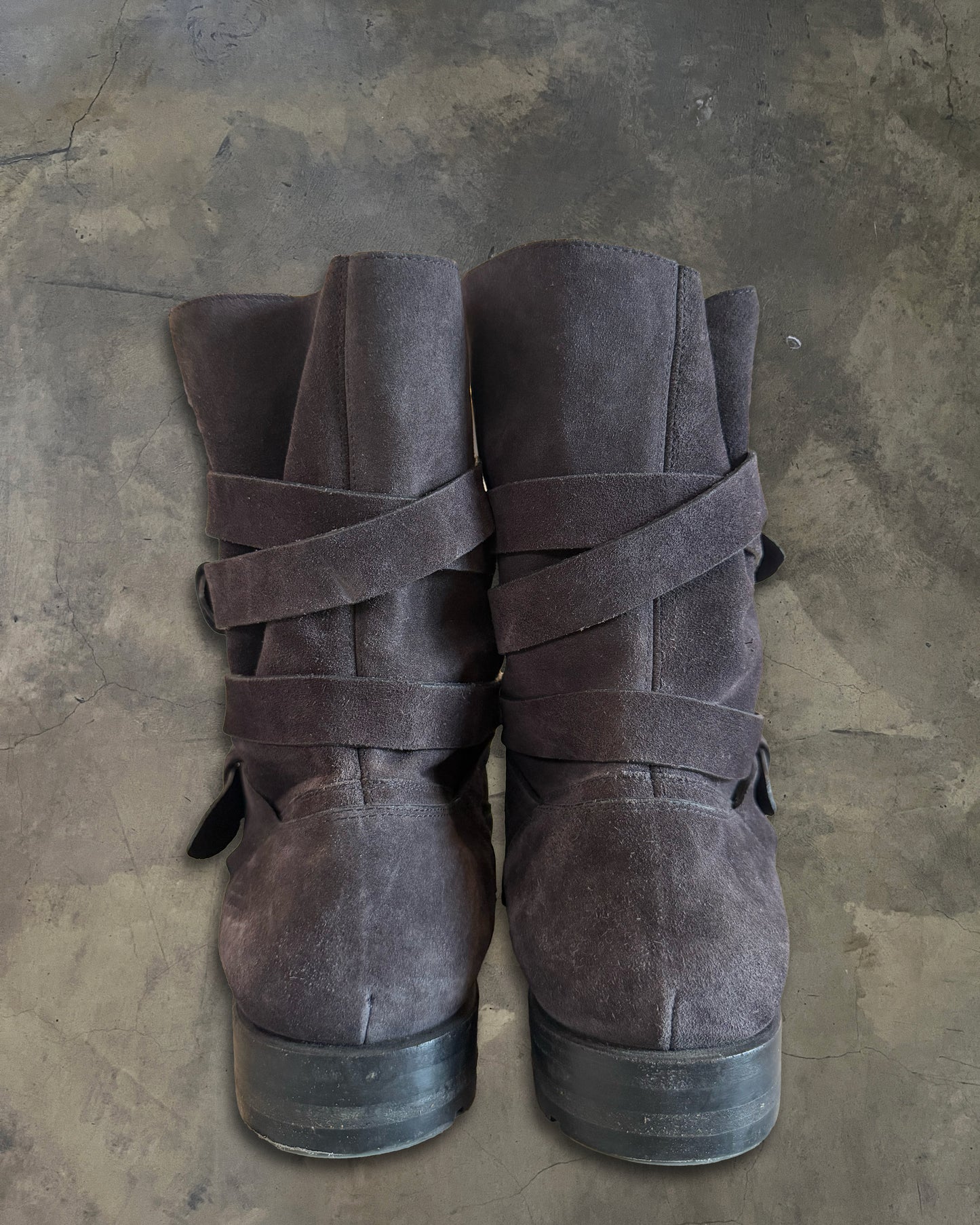 DIOR HOMME AW2011 SUEDE BUCKLED BOOTS