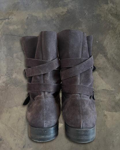 DIOR HOMME AW2011 SUEDE BUCKLED BOOTS