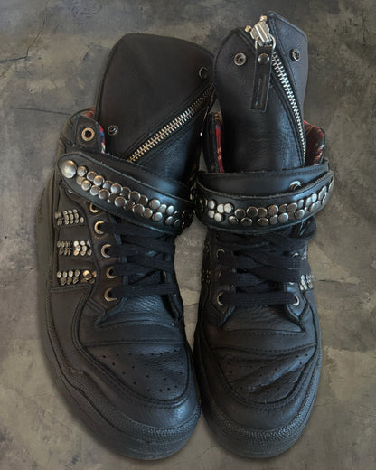 DIESEL X ADIDAS STUDDED HIGH TOP SNEAKERS