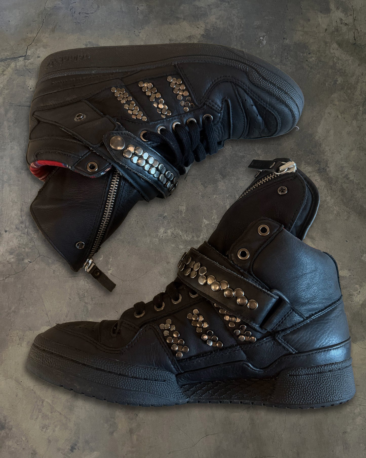 DIESEL X ADIDAS STUDDED HIGH TOP SNEAKERS