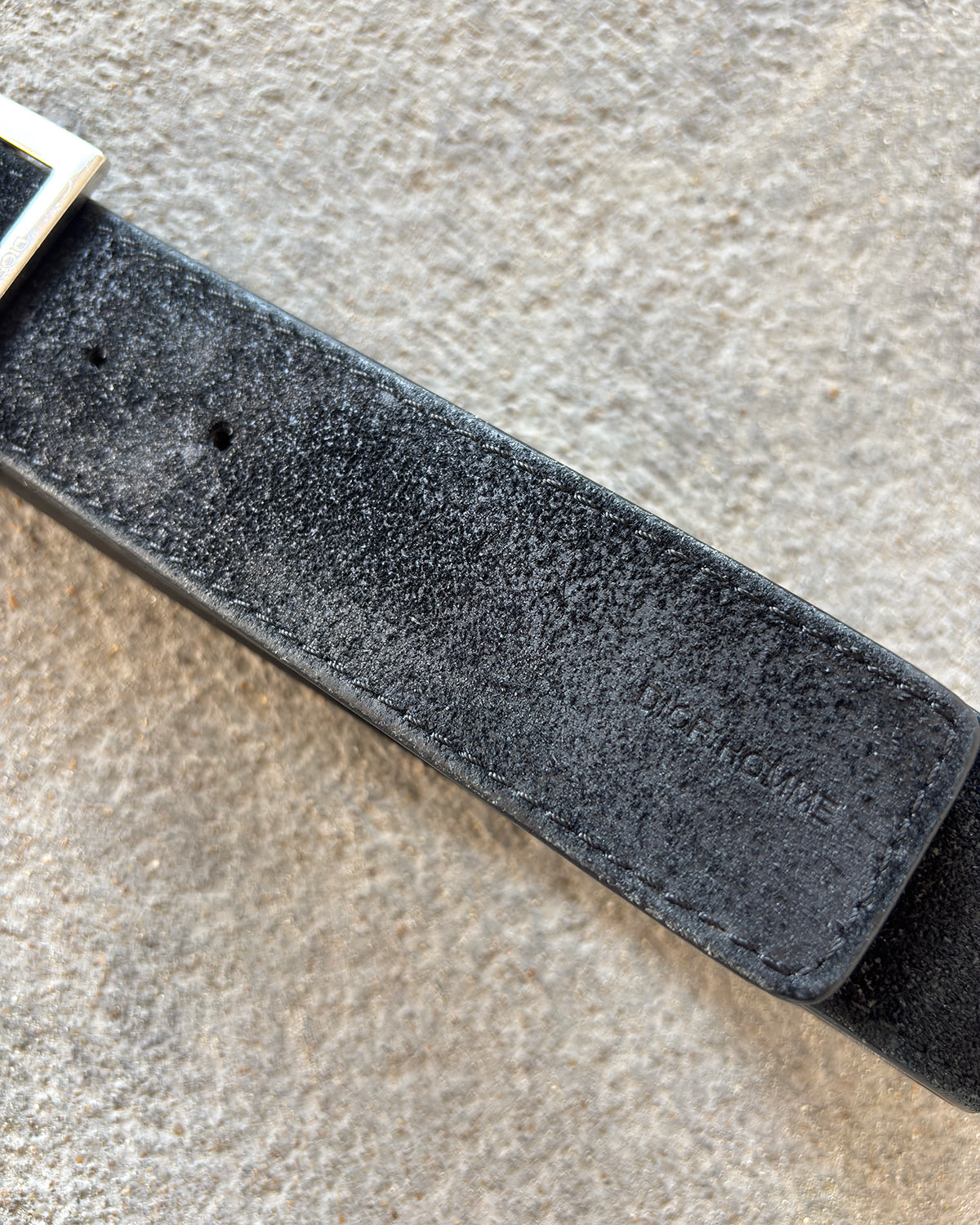 DIOR HOMME SS2005 BLACK SUEDE D POINT BELT