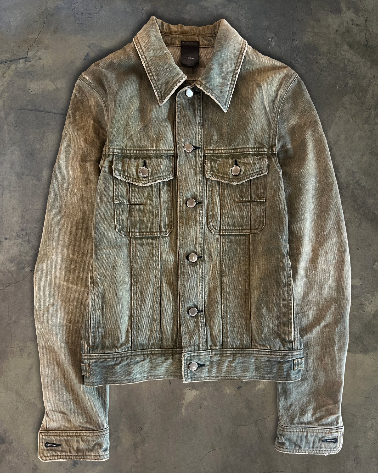 DIOR HOMME SS2004 STRIP DENIM JACKET