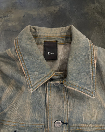 DIOR HOMME SS2004 "STRIP" BLEU CLAIRE DENIM JACKET