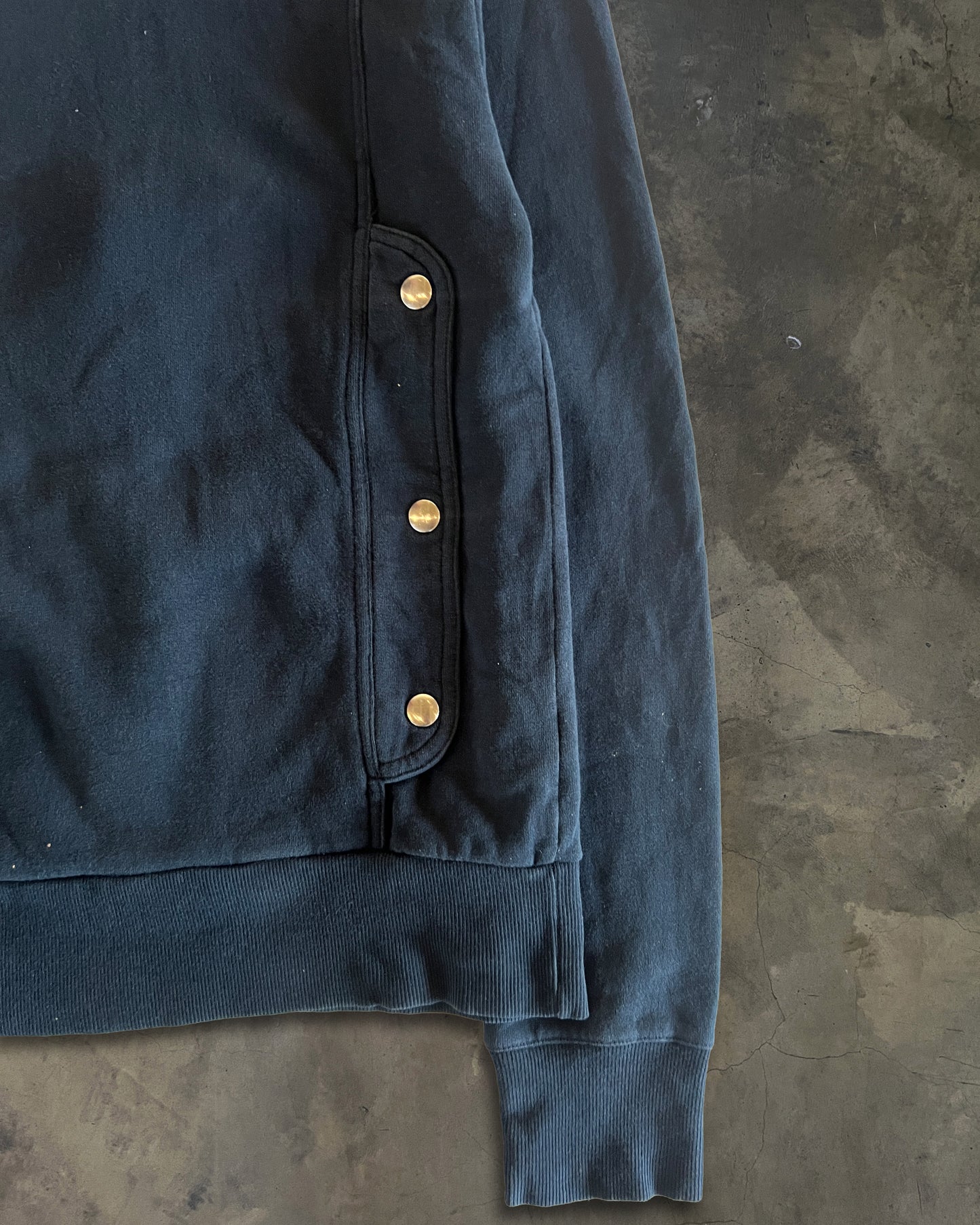 DIOR HOMME FW2008 NAVY SNAP BUTTON HOODIE