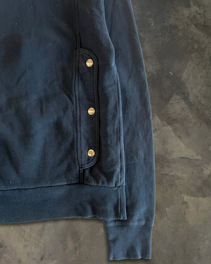 DIOR HOMME FW2008 NAVY SNAP BUTTON HOODIE