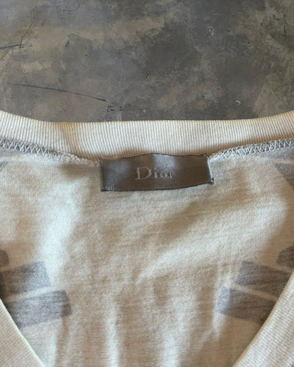 DIOR HOMME SS2008 V NECK GRAPHIC TEE