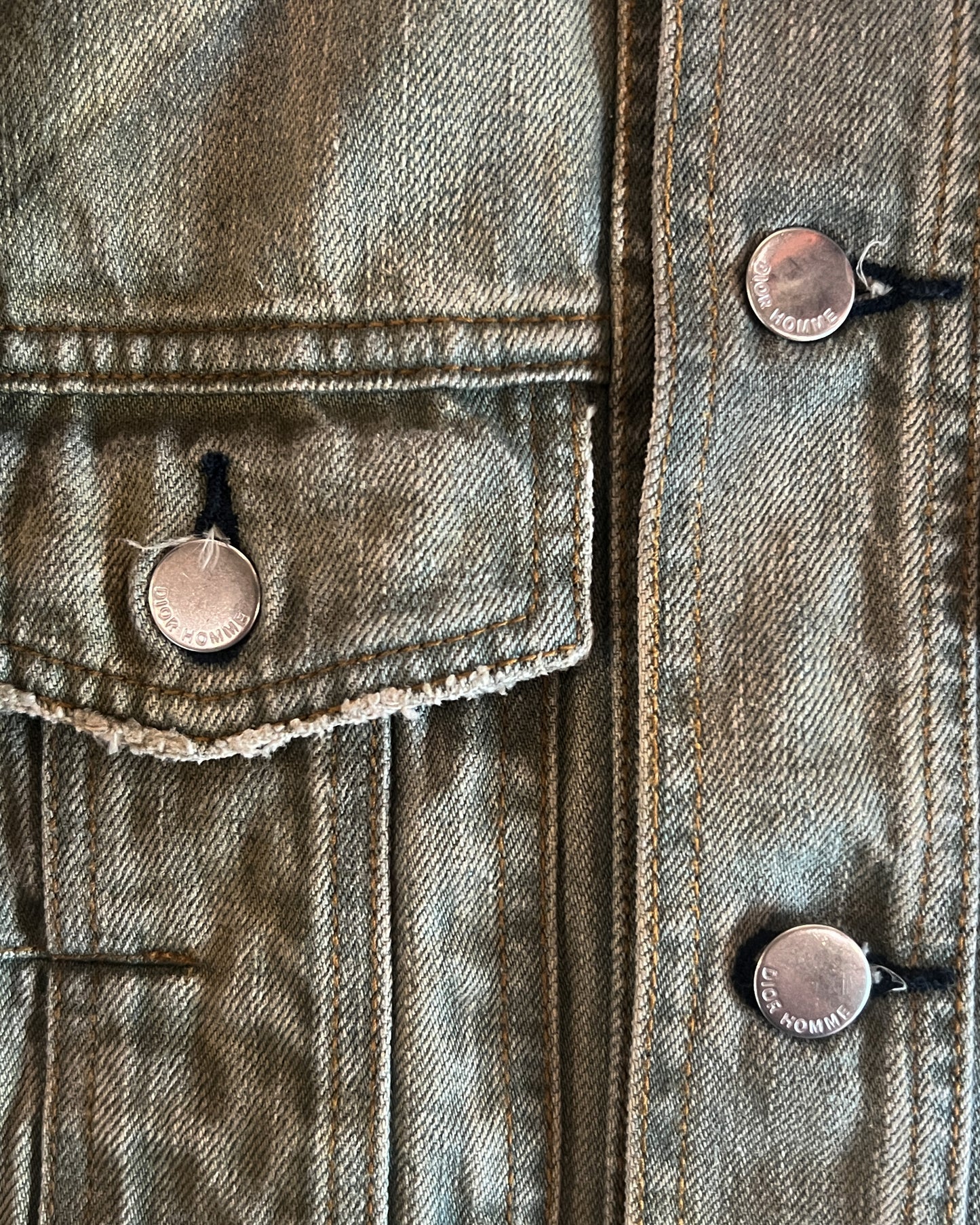 DIOR HOMME SS2004 STRIP DENIM JACKET