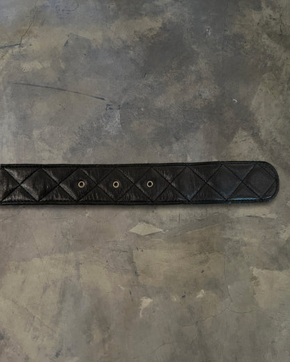 CHANEL BLACK QUILTED CC BELT