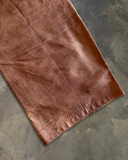 80s EMPORIO ARMANI BROWN LEATHER PANTS