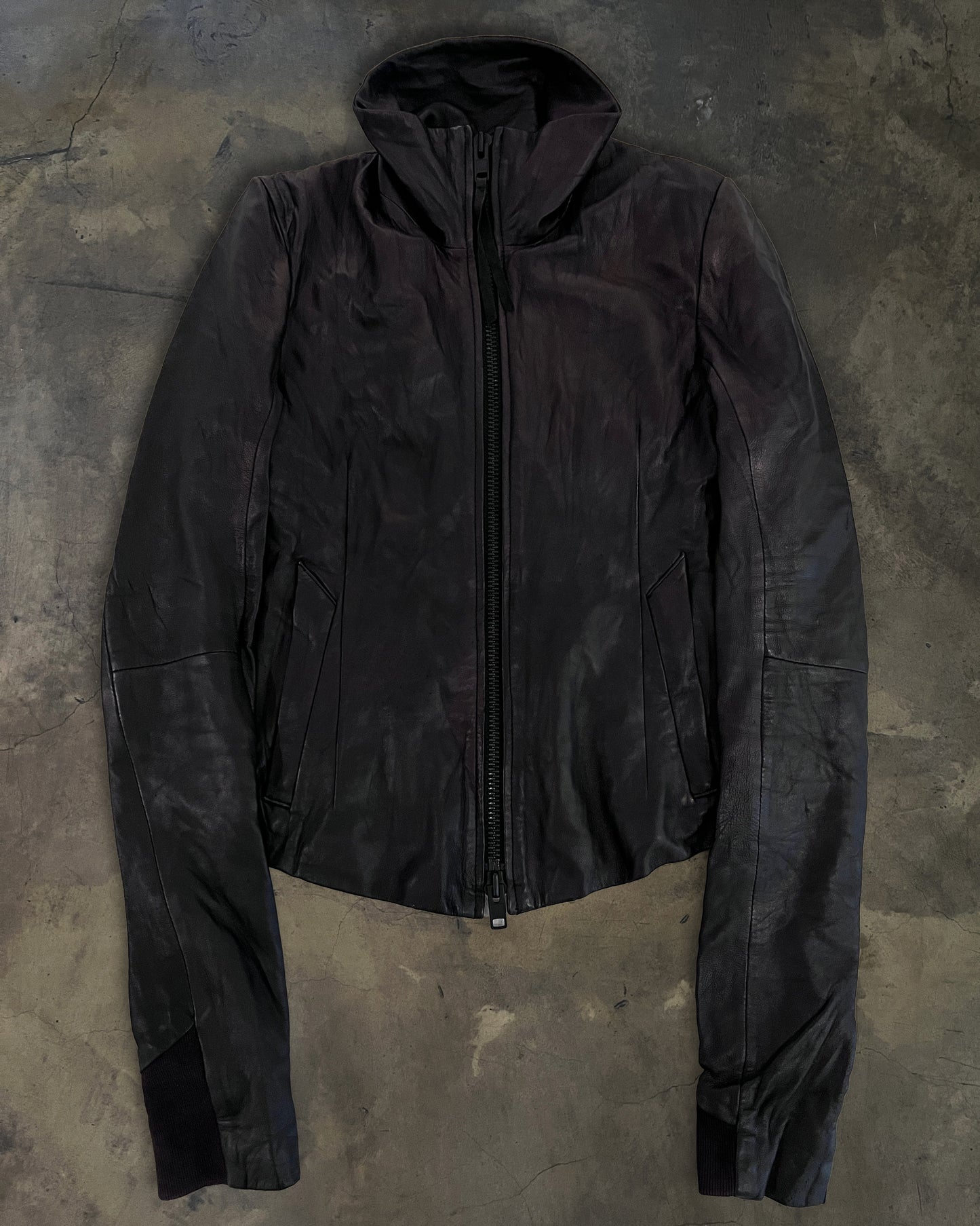 EKAM CALFSKIN LEATHER INTARSIA JACKET