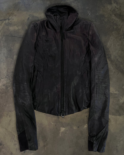 EKAM CALFSKIN LEATHER INTARSIA JACKET